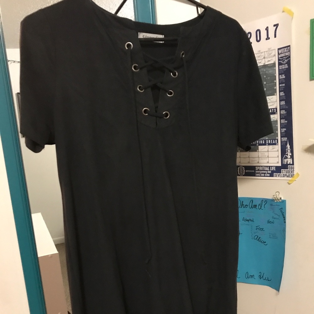 Ginger G black lace up dress